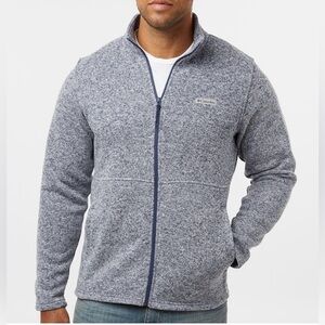 Columbia Men's Alto Pass Heather Blue Zip-Up Fleece Sweater